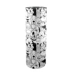 Black And White Dogs - 20oz Tall Skinny Tumbler with Lid and Straw