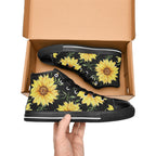 Painted Sunflowers - Kids High Top Canvas Shoes