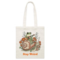 Stay Weird, Guitar Playing Frog On A Snail Parcel Canvas Tote Bag Default Title Small Tote Bag animal Music Printed In Australia
