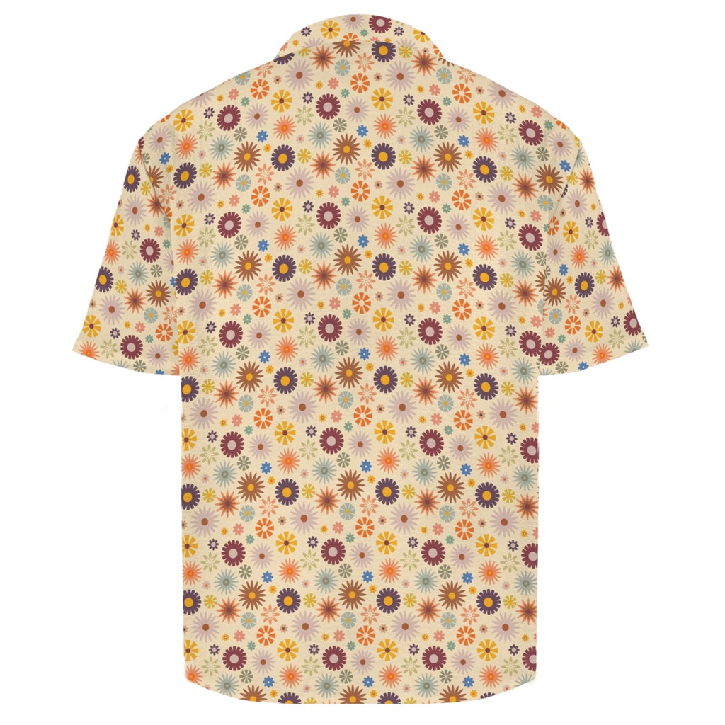 Abstract Floral Men's Crinkle Hawaiian Shirt