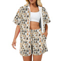 Lots Of Cats Women's Windbreaker Short Set 2XL Women's Windbreaker Short Set animal Printed Offshore