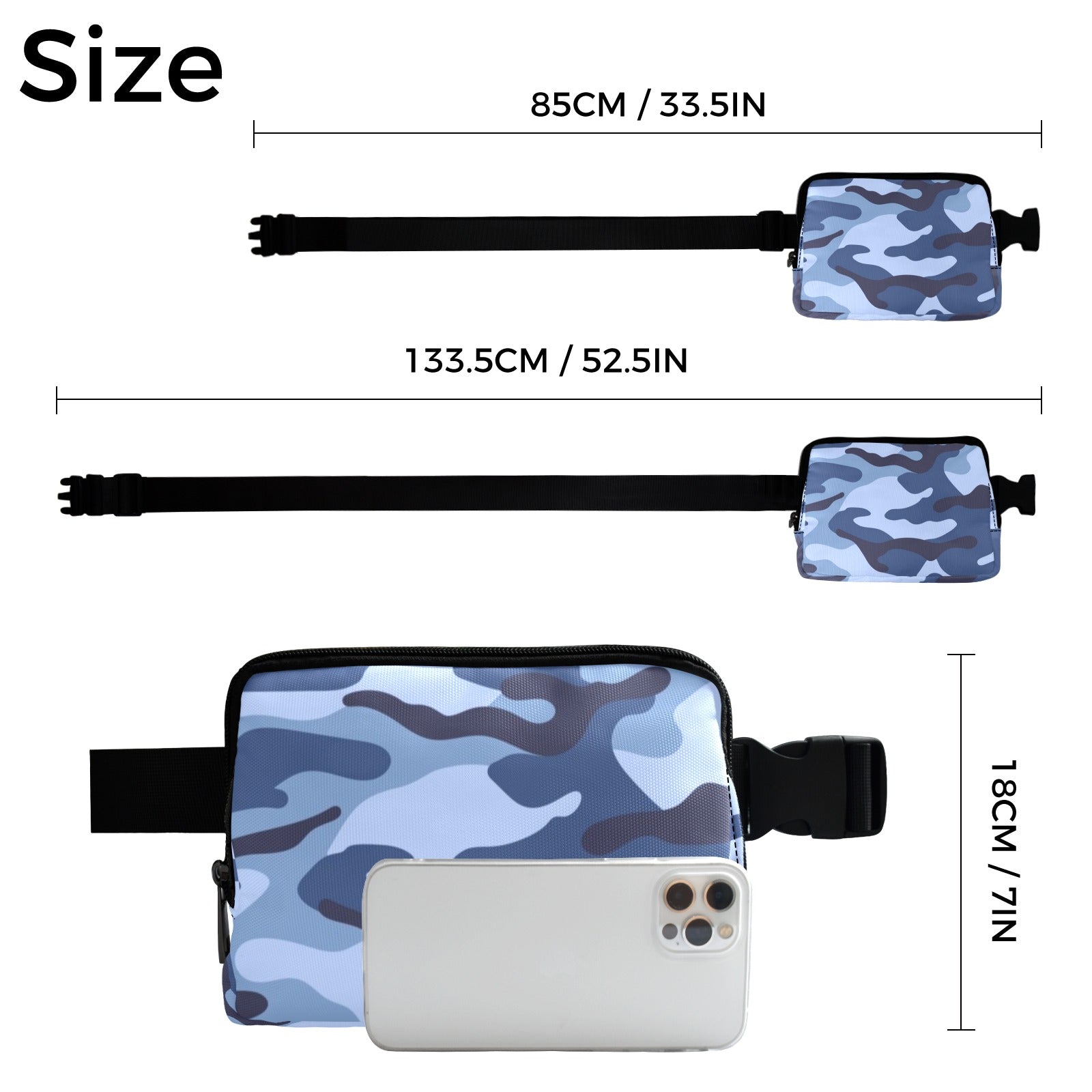 Blue Camouflage - Belt Bag