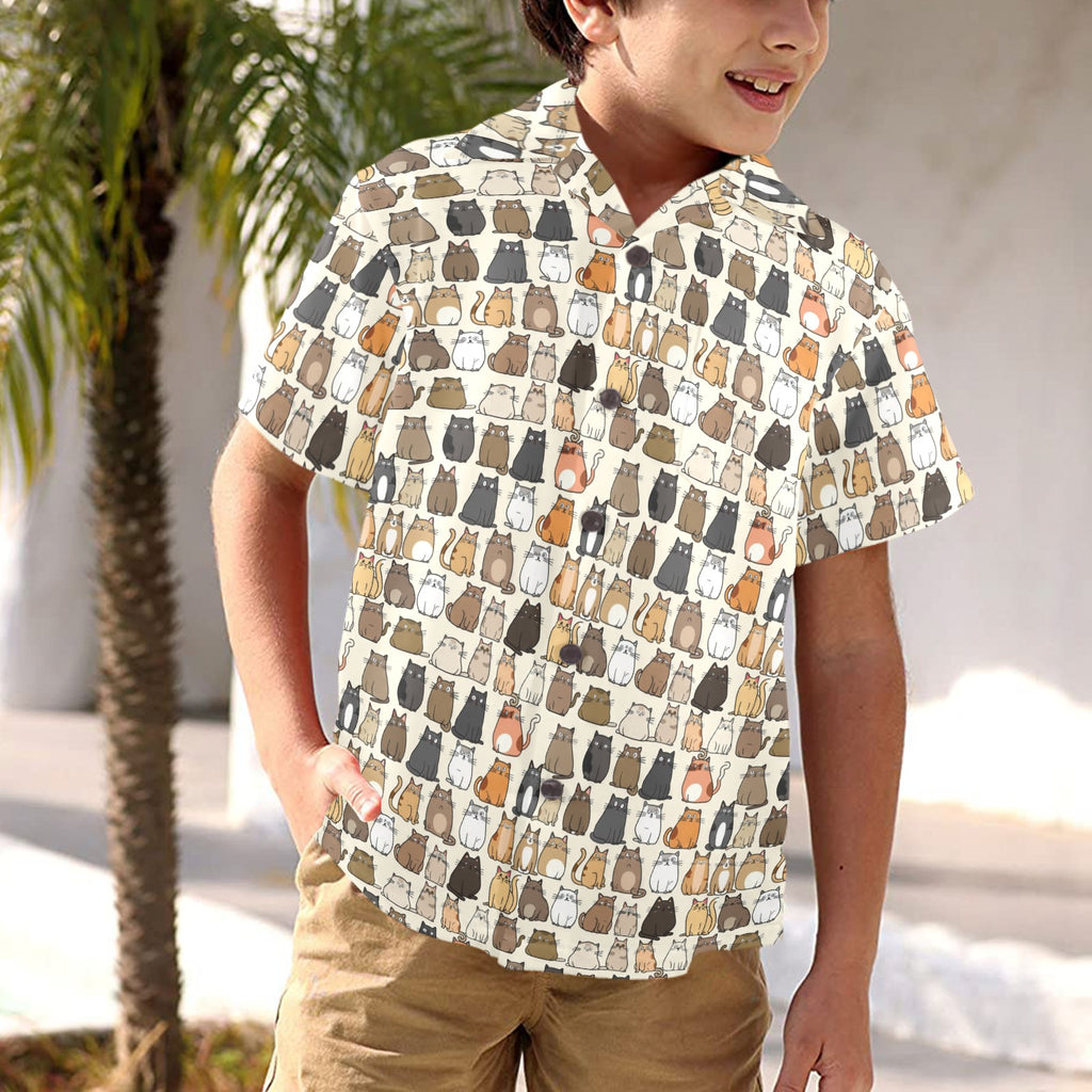 Lots Of Cats - Junior Kids Hawaiian Shirt