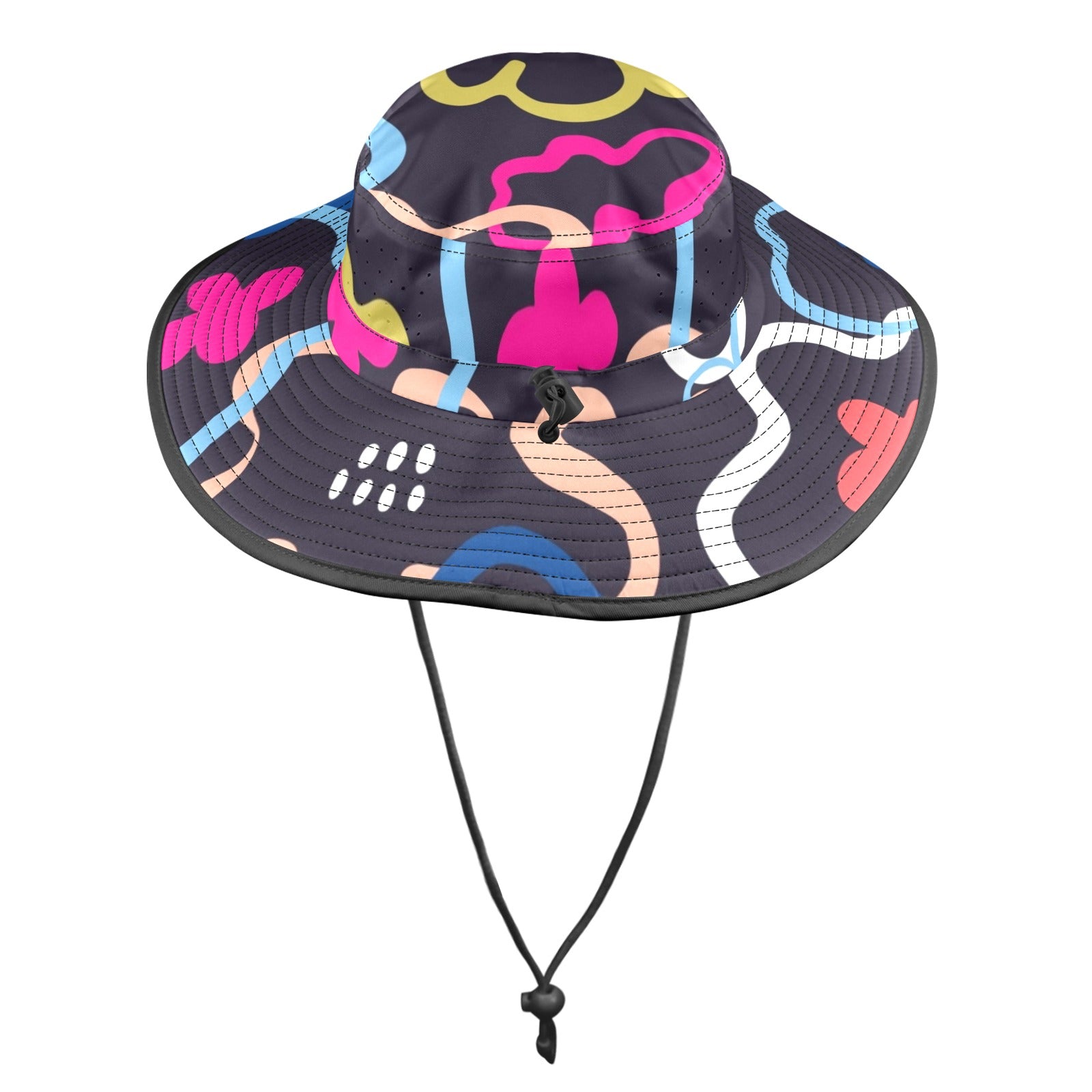 Floral In The Abstract - Wide Brim Bucket Hat Wide Brim Bucket Hat Printed Offshore