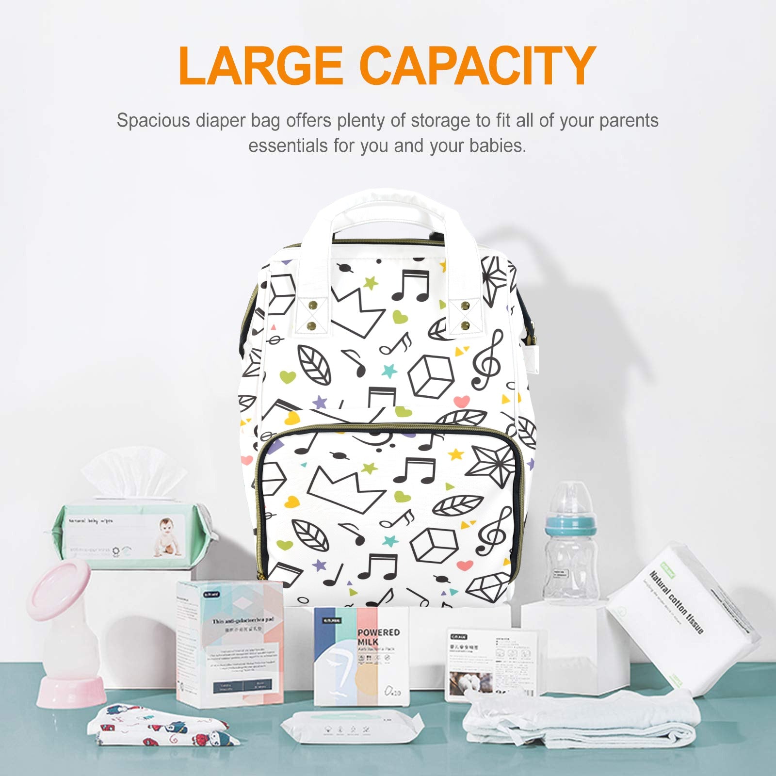 Music Time - Multi-Function Backpack, Nappy / Diaper Bag