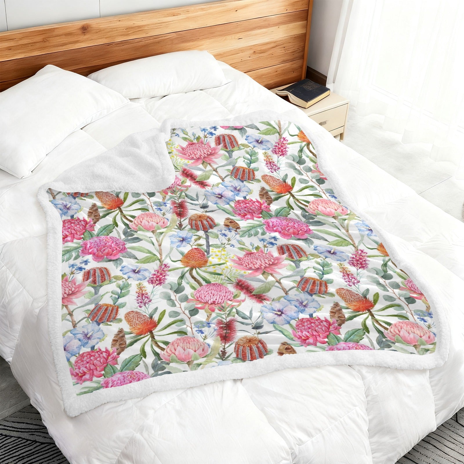 Australian Flowers - Double-Layer Fleece Blanket 51"x59"