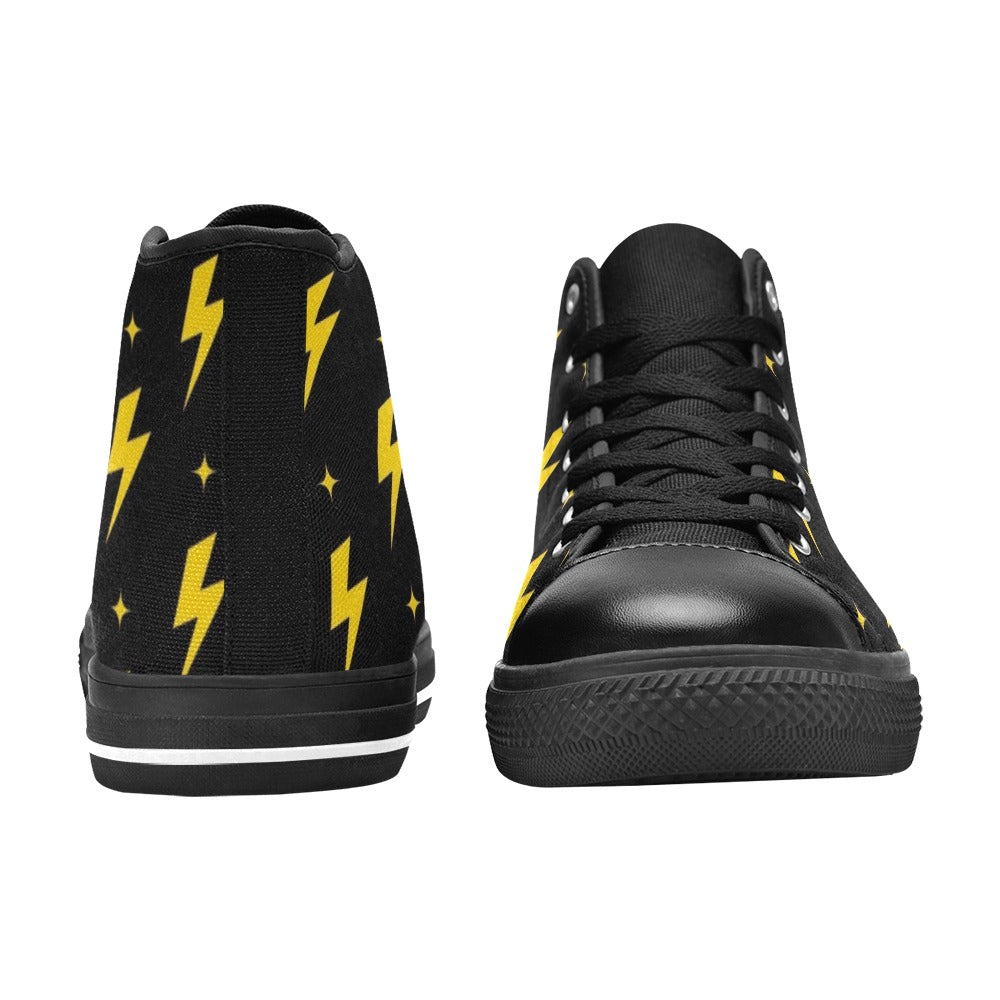 Yellow Lightning - Men's High Top Canvas Shoes
