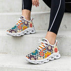Happy Retro Flowers Women's Twisted Sole Sneakers
