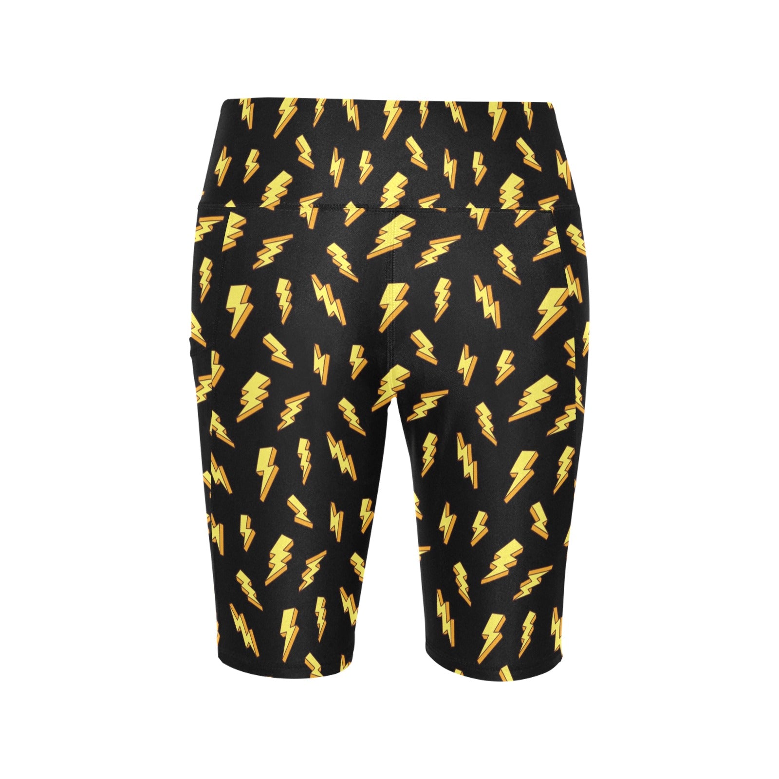 Lightning Bolts Women's Bike Shorts With Side Pockets Women's Bike Shorts comic Printed Offshore