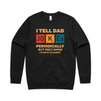 I Tell Dad Jokes Periodically, Periodic Table AS Colour Stencil Crew Sweatshirt Black Dad Printed In Australia Science