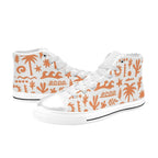 Orange Surf Kids High Top Canvas Shoes