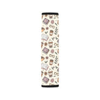 Books And Coffee Car Seat Belt Cover 7''x10'' (Pack of 2) Car Seat Belt Cover 7x10 (Pack of 2) Coffee Printed Offshore Reading