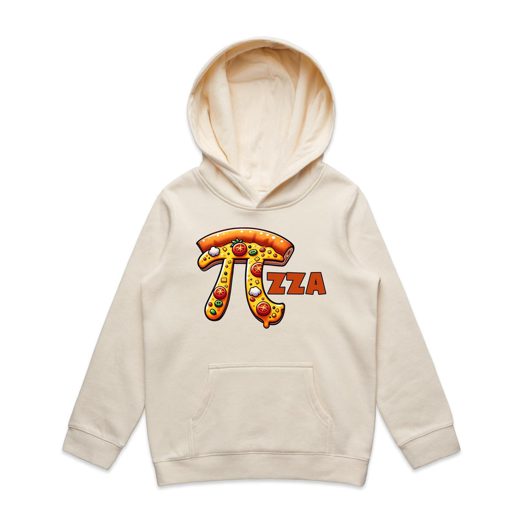 Pi Pizza - Kids Hoodie Ecru Kids Hoodie Printed In Australia