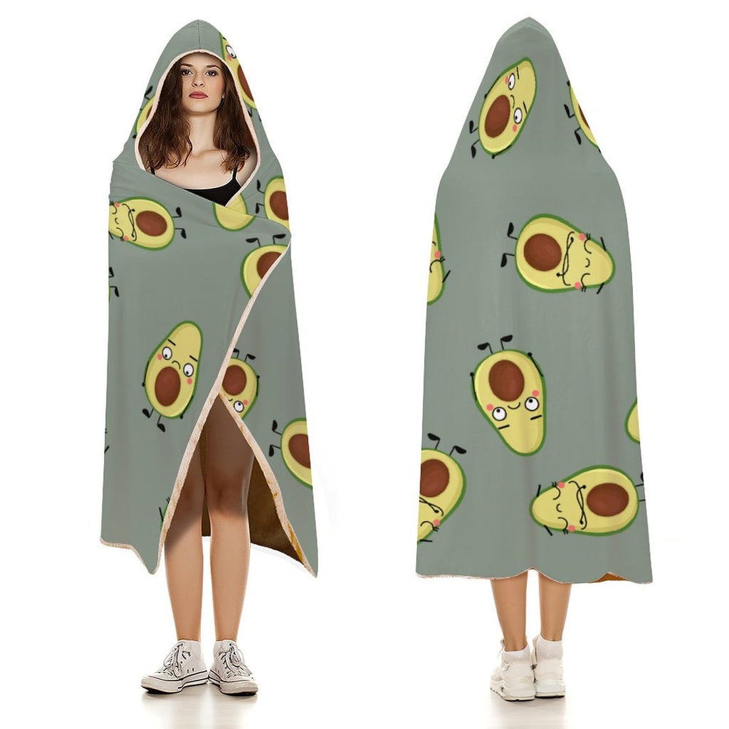Avocado Characters Kids Hooded Blanket 100cm x 130cm Kids Hooded Blanket Food Printed Offshore