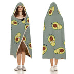 Avocado Characters Kids Hooded Blanket 100cm x 130cm Kids Hooded Blanket Food Printed Offshore