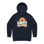 Kindness Matters - Womens Hoodie Navy Womens Hoodie Kindness Positivity Printed In Australia Retro