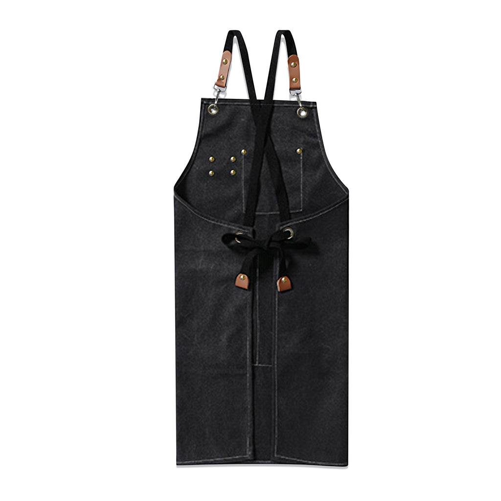 The Guitarfather Unisex Canvas Cross Back Chef Apron with Large Pockets Canvas Apron Dad Music Printed Offshore