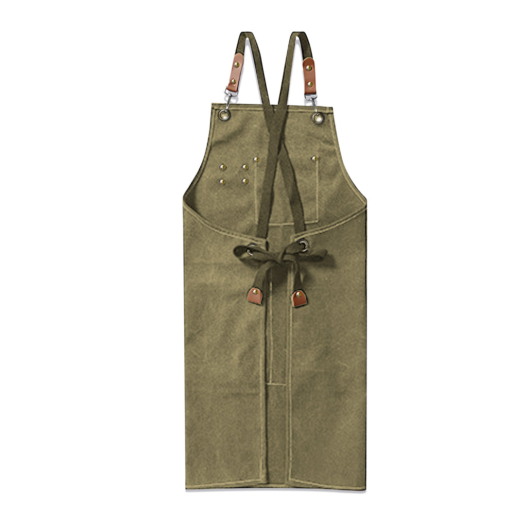 Best Grandpa Ever Unisex Canvas Cross Back Chef Apron with Large Pockets Canvas Apron Dad Printed Offshore