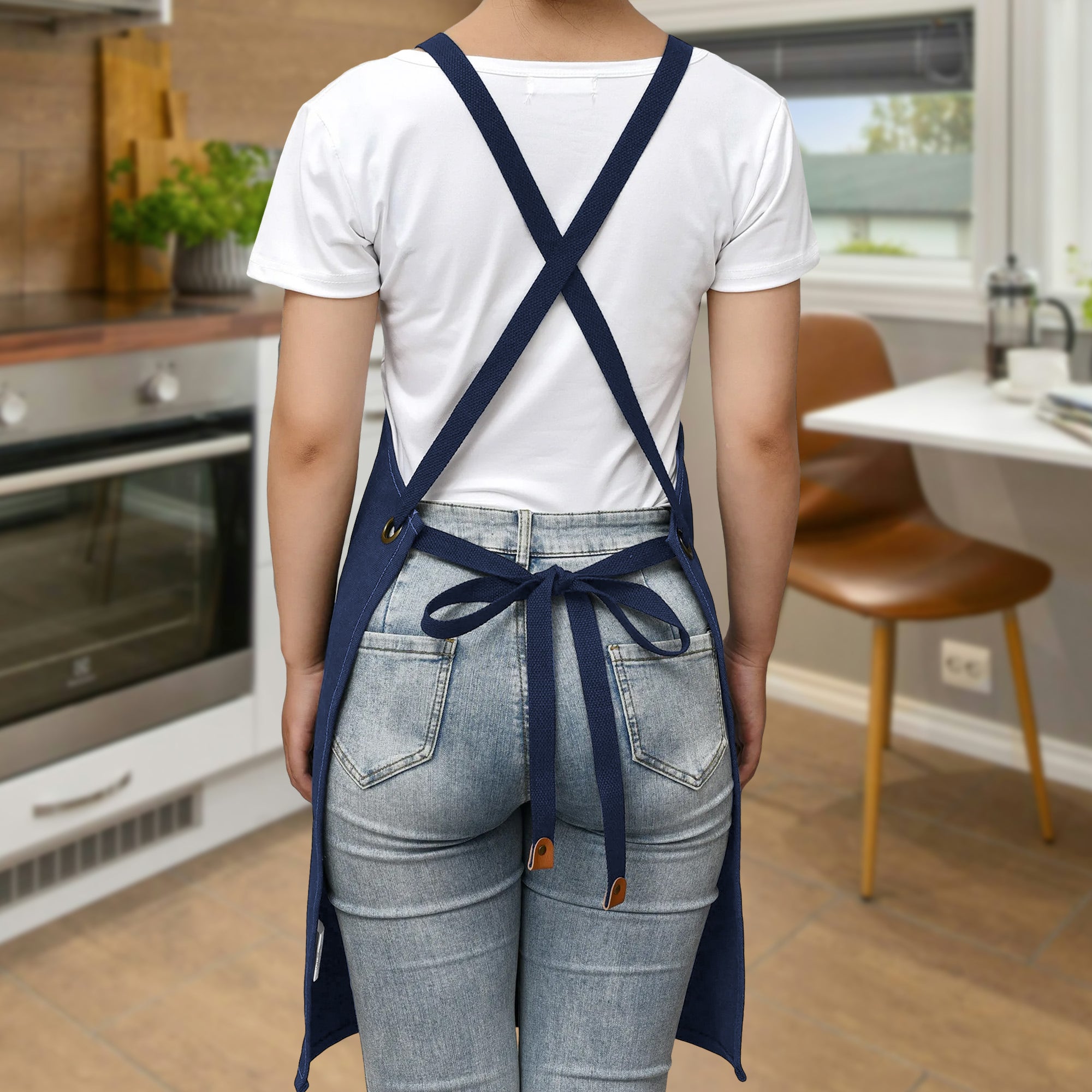 The Guitarfather Unisex Canvas Cross Back Chef Apron with Large Pockets Canvas Apron Dad Music Printed Offshore