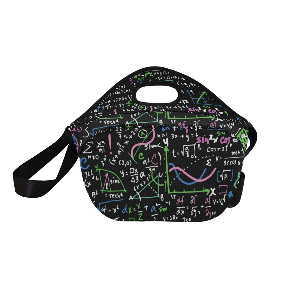 Equations In Green And Pink - Neoprene Lunch Bag Neoprene Lunch Bag Printed Offshore