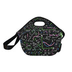 Equations In Green And Pink - Neoprene Lunch Bag Neoprene Lunch Bag Printed Offshore
