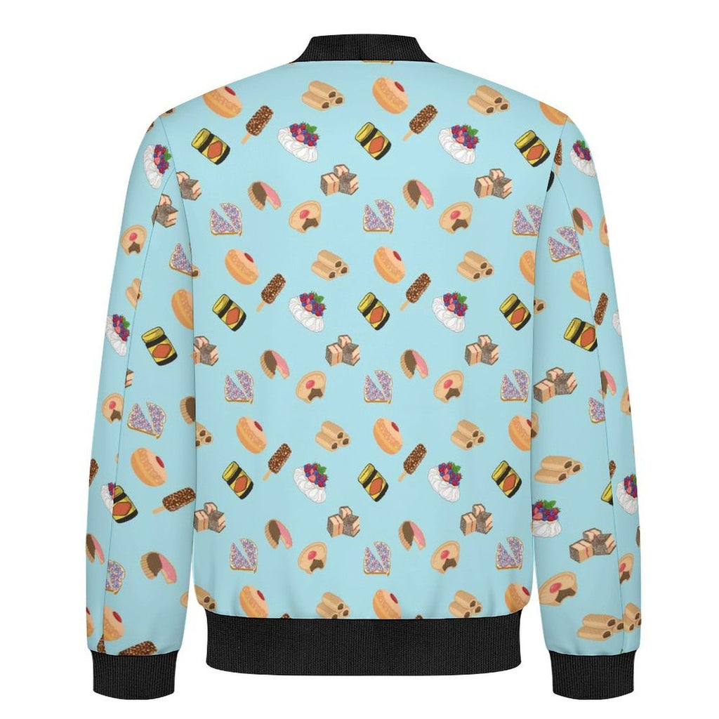 Classic Aussie Food Icons Men's Casual Zip‑Up Bomber Jacket