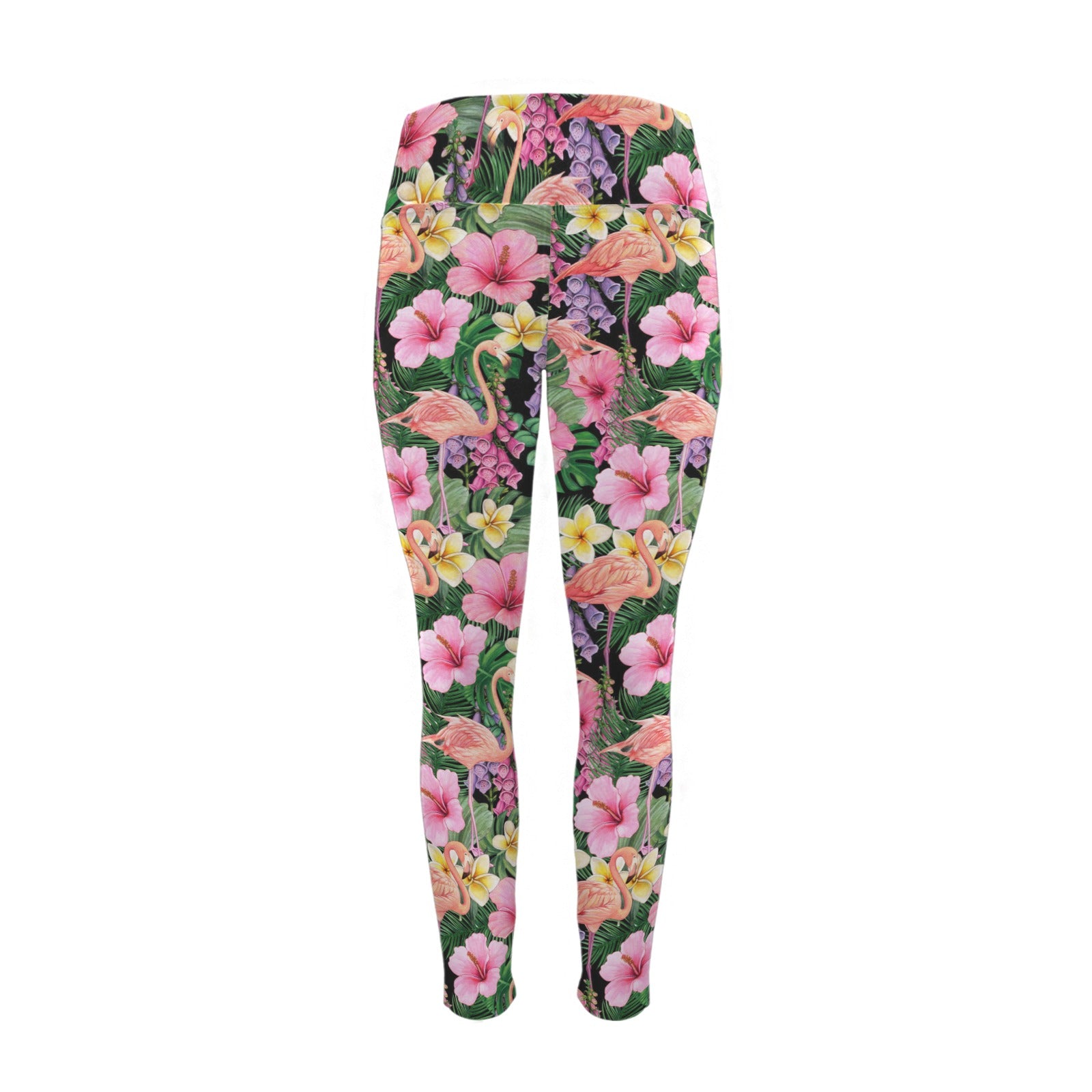 Flamingo Jungle - Women's High Waist Pockets Yoga Leggings