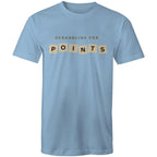 Scrabbling For Points - Mens T-Shirt Carolina Blue Mens T-shirt Games Printed In Australia