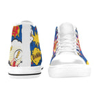 Blue Comic Book - Women's High Top Canvas Shoes