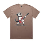 Cat Playing Guitar AS Colour Heavy Faded Tee Unisex Faded mushroom Heavy Faded T-shirt animal Music Printed In Australia
