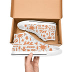 Orange Surf Kids High Top Canvas Shoes