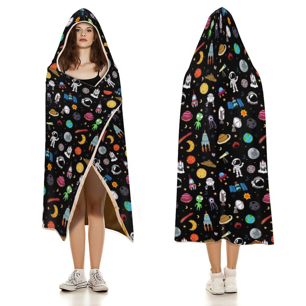 Fun Space Kids Hooded Blanket 100cm x 130cm