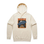 UFO, I Want To Believe - Mens Hoodie Ecru Mens Hoodie Printed In Australia Sci Fi