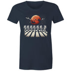 Astronaut Zebra Crossing In Space - Womens T-shirt Navy Womens T-shirt Printed In Australia Space