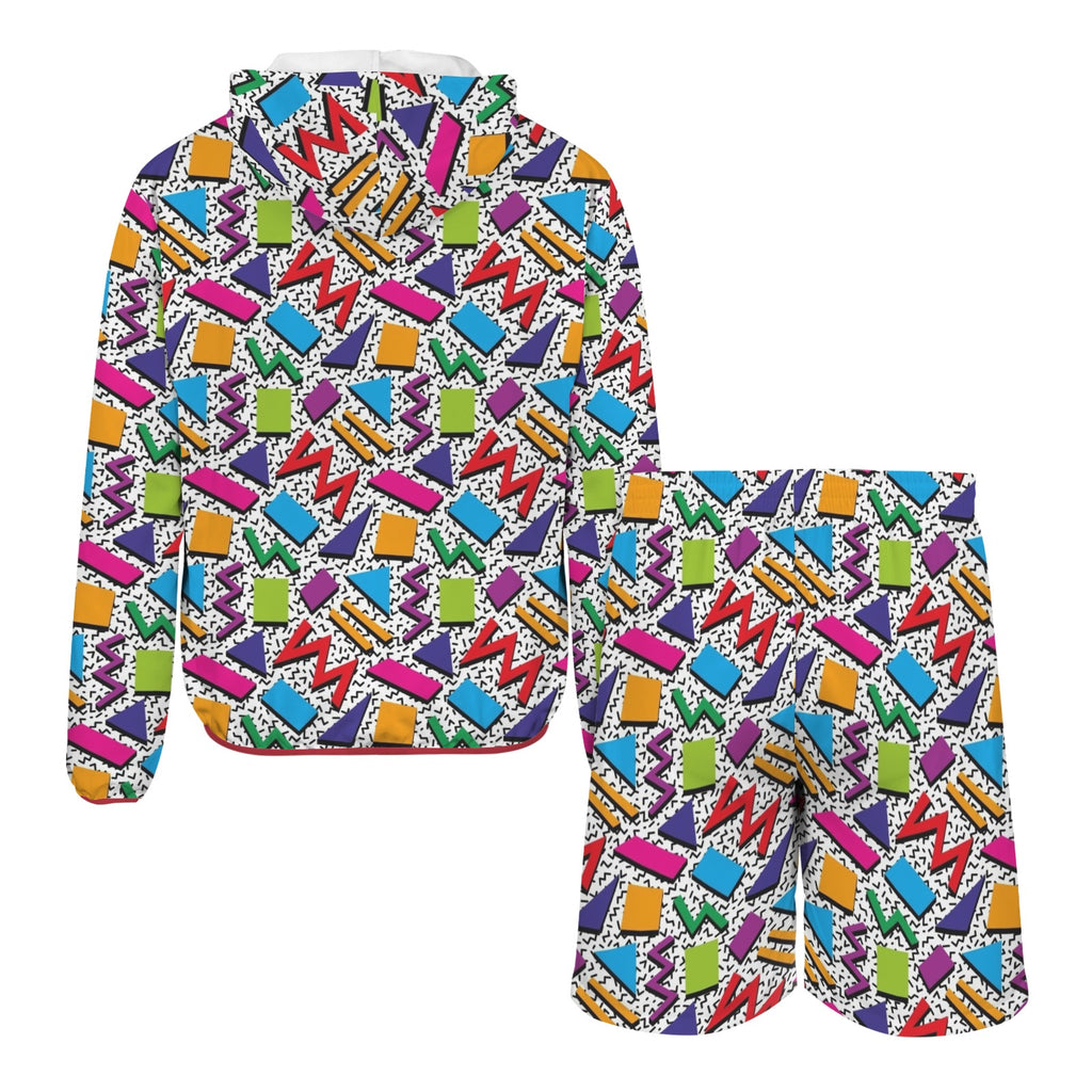 Graphic 80's Men's Lightweight Sun Hoodie & Shorts Set Men's Lightweight Sun Hoodie & Shorts Printed Offshore Retro