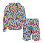 Graphic 80's Men's Lightweight Sun Hoodie & Shorts Set Men's Lightweight Sun Hoodie & Shorts Printed Offshore Retro