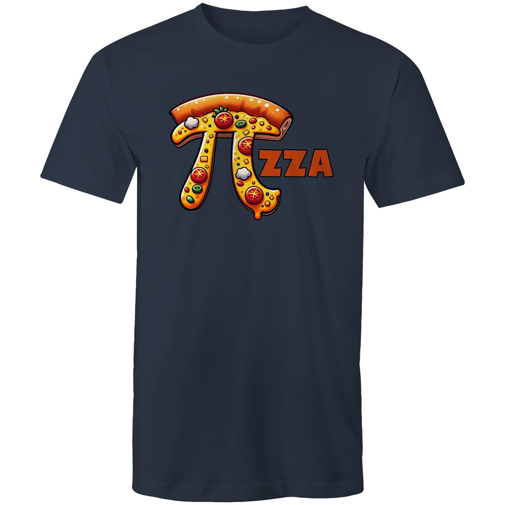 Pi Pizza - Mens T-Shirt Navy Mens T-shirt Food Maths Printed In Australia Science