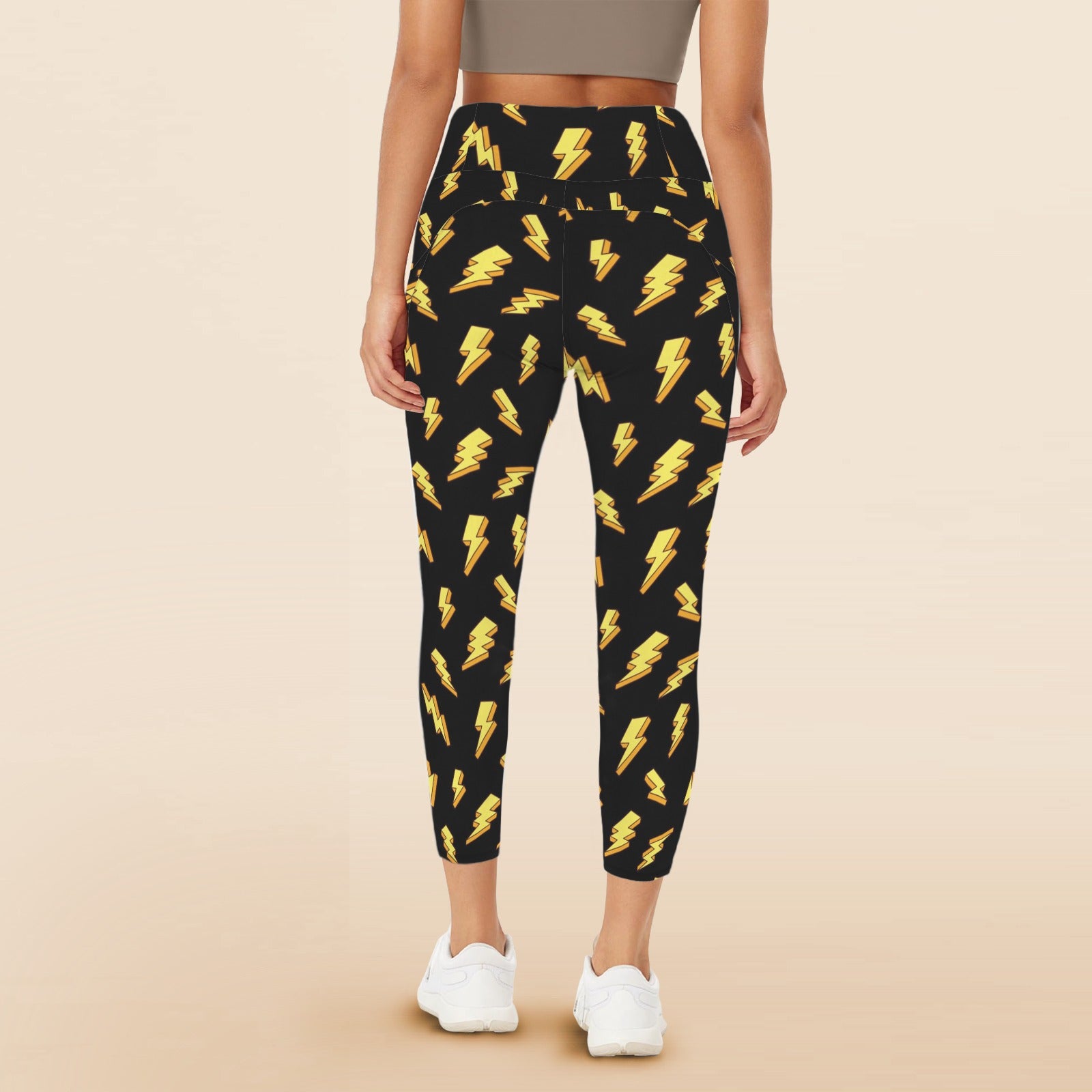 Lightning Bolts - Women's High Waist Pockets Yoga Leggings