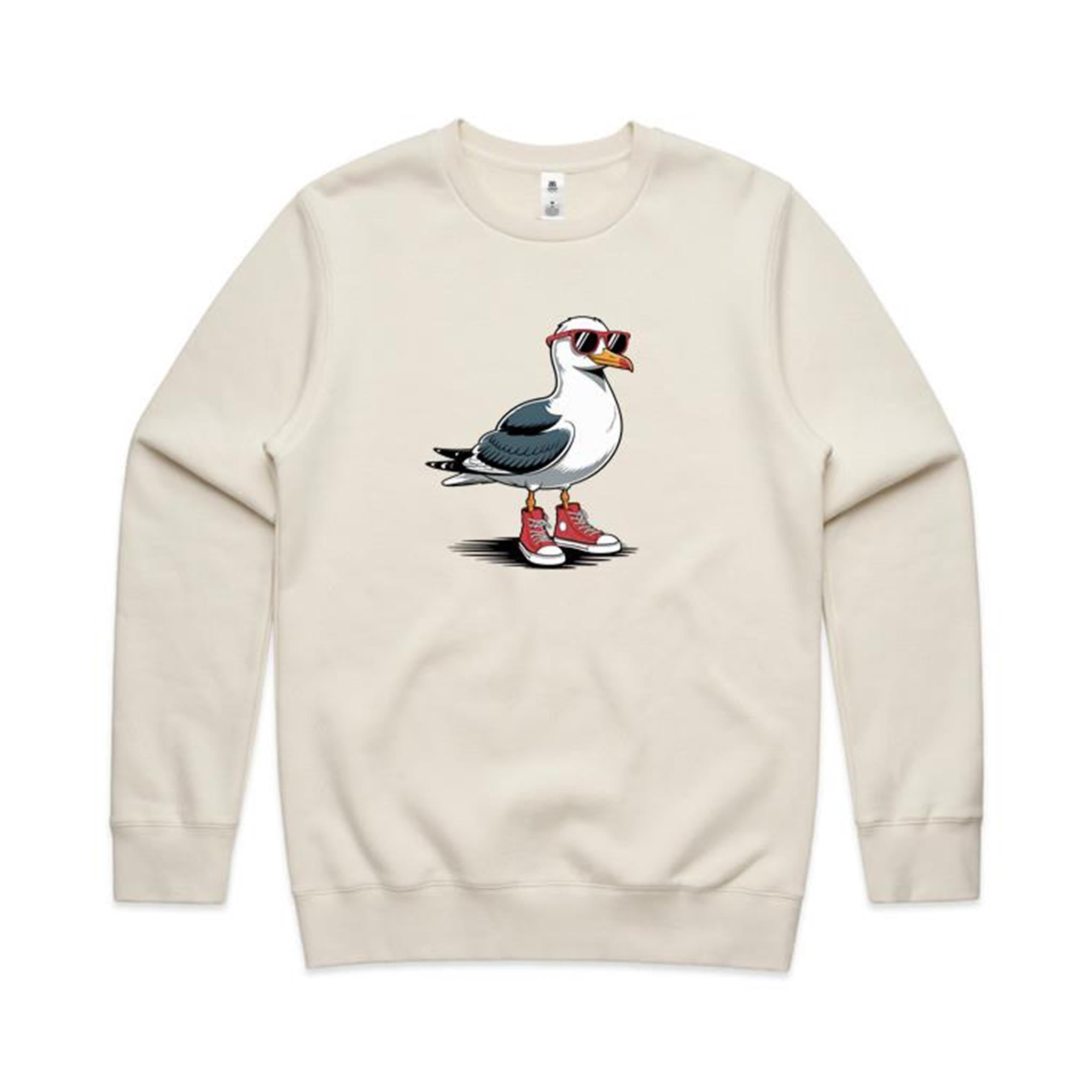 Seagull With Sunglasses And High Tops AS Colour Stencil Crew Sweatshirt