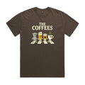 The Coffees, Crossing Road AS Colour Heavy Faded Tee Unisex Faded brown Heavy Faded T-shirt Coffee Music Printed In Australia