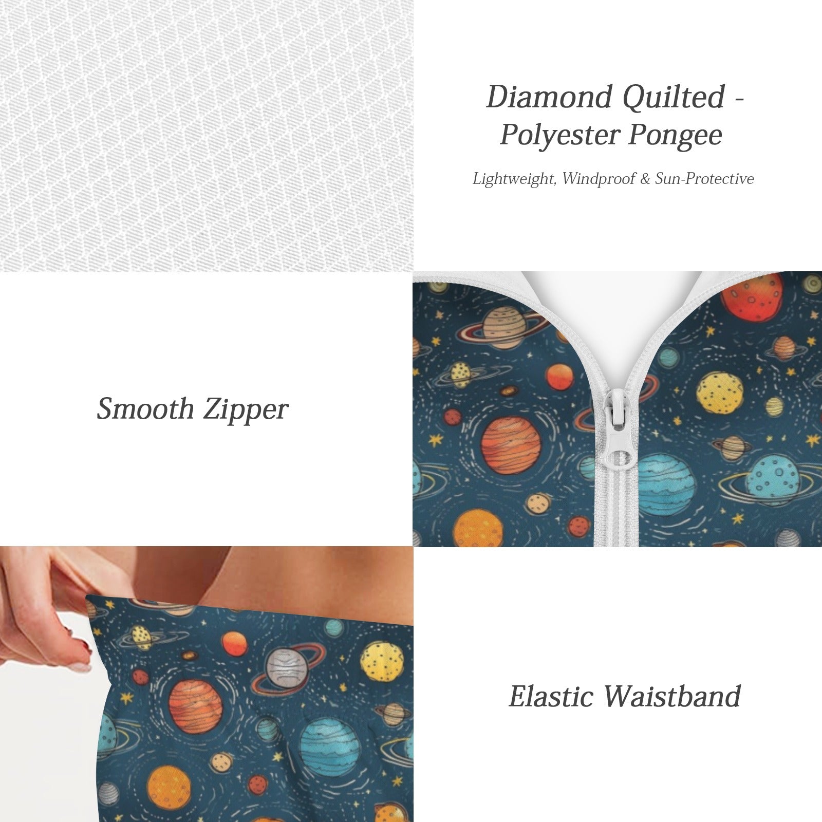 Galaxy Women's Windbreaker Short Set Women's Windbreaker Short Set Printed Offshore Space