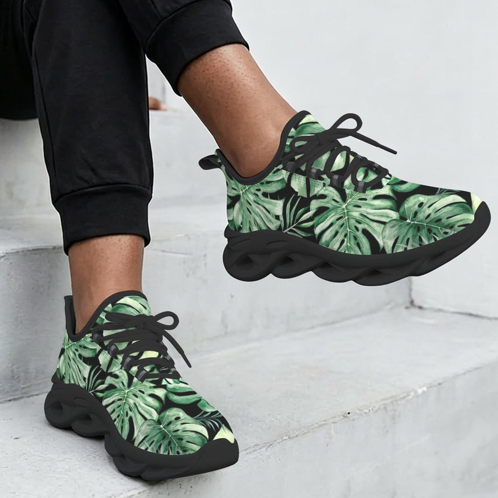 Jungle Leaves Women's Twisted Sole Sneakers