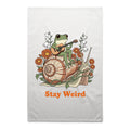 Stay Weird, Guitar Playing Frog On A Snail - AS Colour Tea Towel