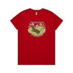 Dachshund, I've Got Friends In Low Places Women's AS Colour T-shirt Red Womens T-shirt animal Printed In Australia