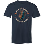 Make Some Noise, Microphone - Mens T-Shirt Navy Mens T-shirt Music Printed In Australia