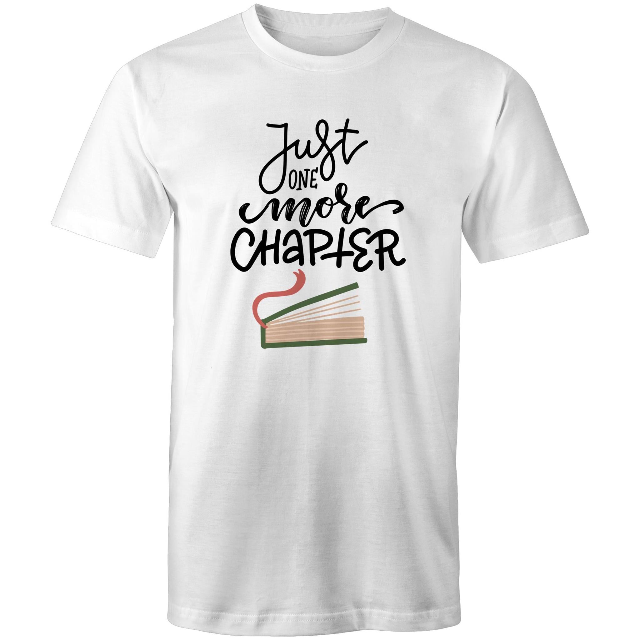 Just One More Chapter, Book - Mens T-Shirt White Mens T-shirt Printed In Australia Reading