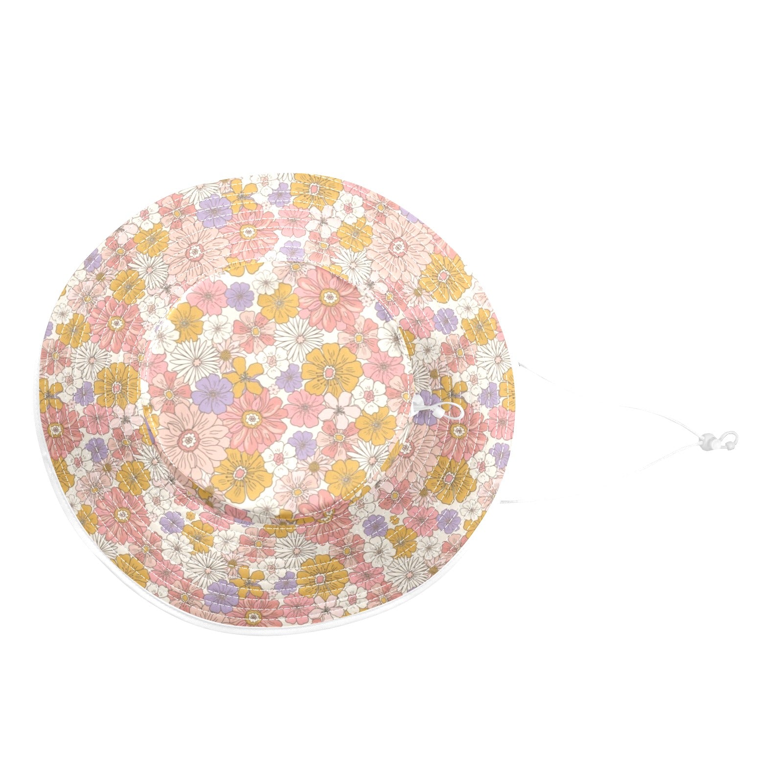 Faded Floral Wide Brim Bucket Hat Wide Brim Bucket Hat Plants Printed Offshore
