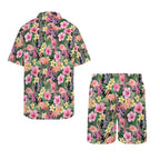 Flamingo Jungle Men's Hawaiian Shirt & Shorts Set Men's Hawaiian Shirt & Shorts Set animal Printed Offshore