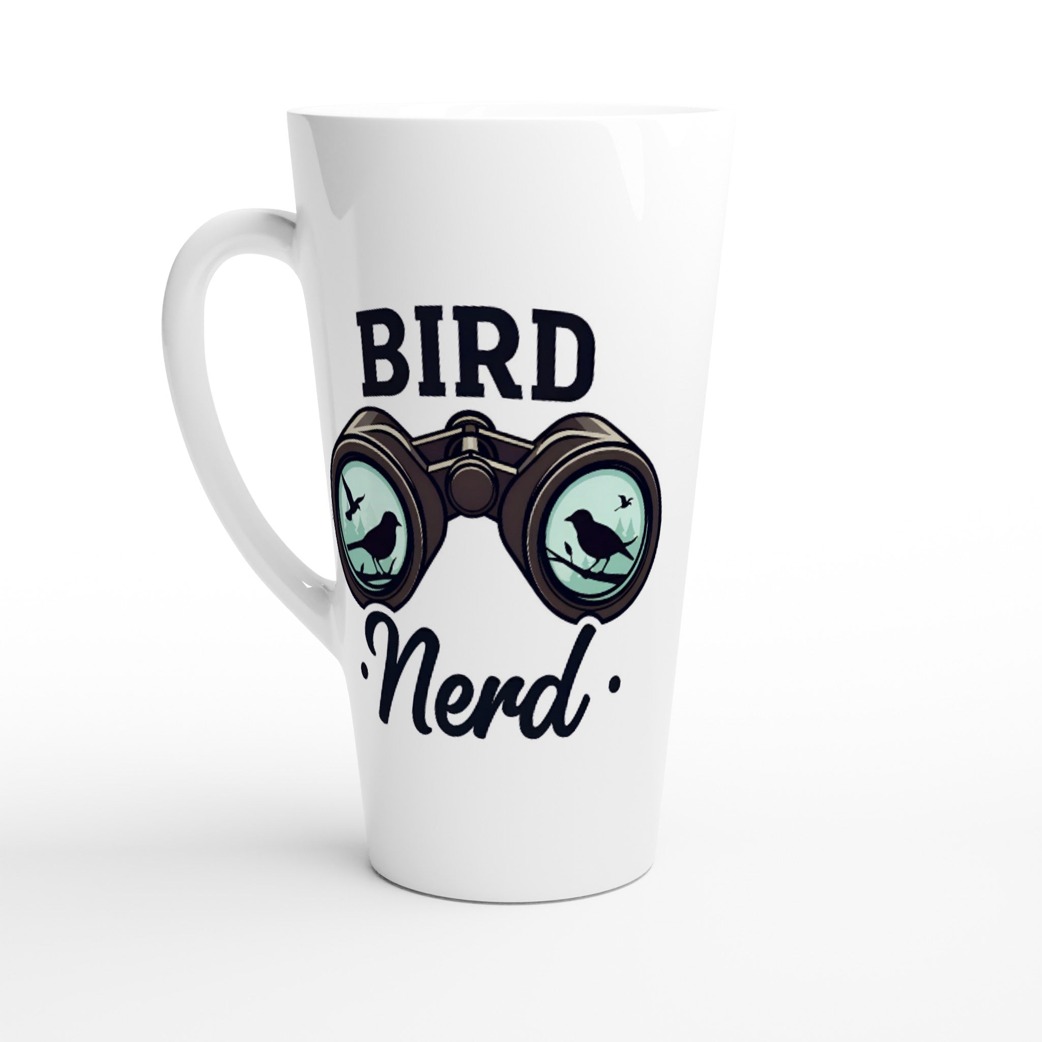 Bird Nerd - White Latte 17oz Ceramic Mug Default Title Latte Mug animal Globally Fulfilled