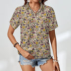 Pretty Moths Women's Collared Pocketless Short Sleeve Shirt